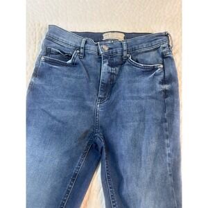 Free People Jeans Womens 28 Blue Denim Frayed‎ Boho Modern Distressed Thrashed